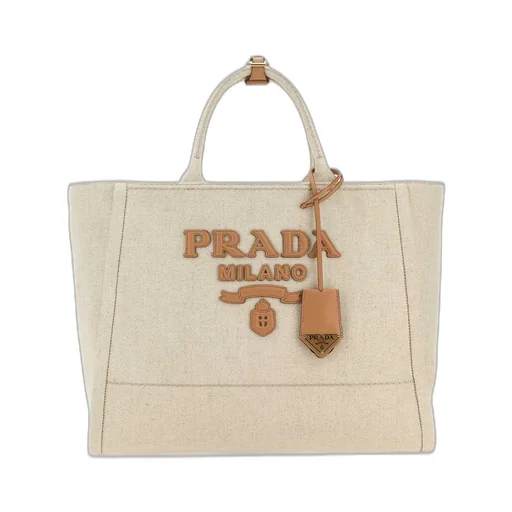 Prada Logo-Appliqué Large Top Handle Bag