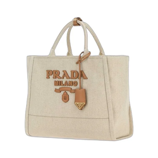 Prada Logo-Appliqué Large Top Handle Bag