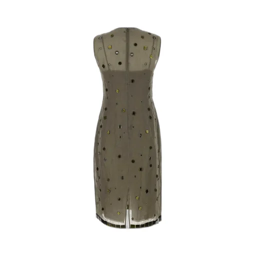 Prada Eyelet-Embellished Sleeveless Dress