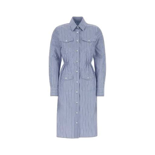 Prada Striped Straight Hem Shirt Dress