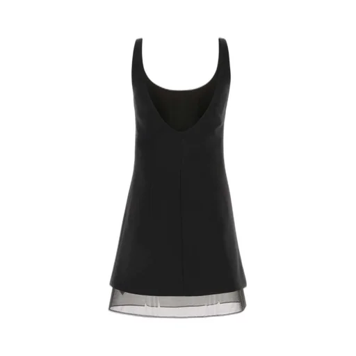 Prada Enamel Triangle-Logo Mini Dress