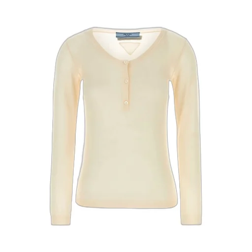 Prada Long-Sleeved Crewneck Knitted Top
