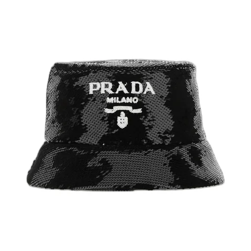 Prada Sequins Logo Bucket Hat
