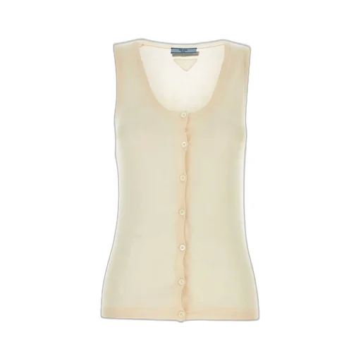 Prada V-Neck Buttoned Tank Top
