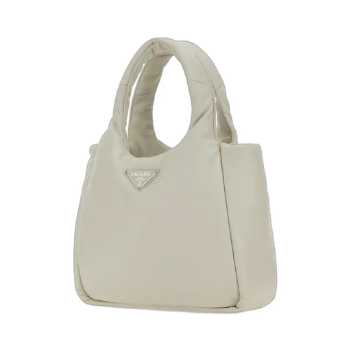 Prada Logo Plaque Top Handle Tote Bag