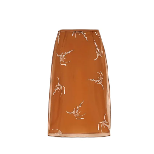 Prada Pattern-Embroidered Skirt