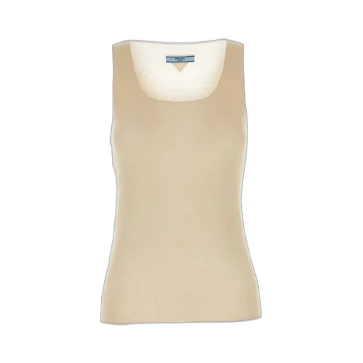 Prada Sleeveless Ribbed Tank Top