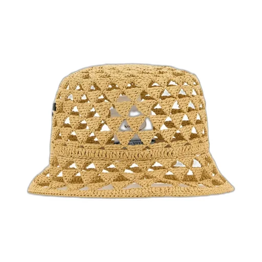 Prada Logo-Embroidered Perforated Detailed Bucket Hat