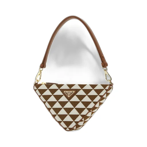 Prada Logo-Triangle Embroidered Zipped Mini Shoulder Bag