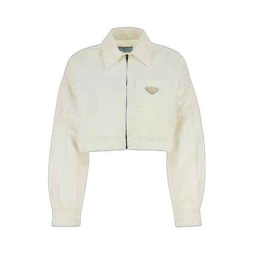 Prada Zipped Cropped Denim Jacket