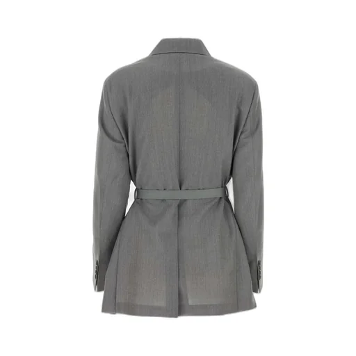Prada Button-Up Belted Jacket