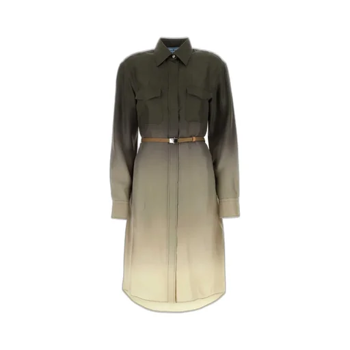 Prada Gradient Belted Shirtdress