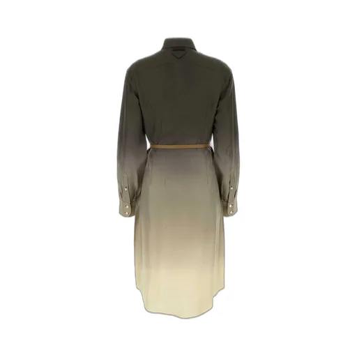 Prada Gradient Belted Shirtdress