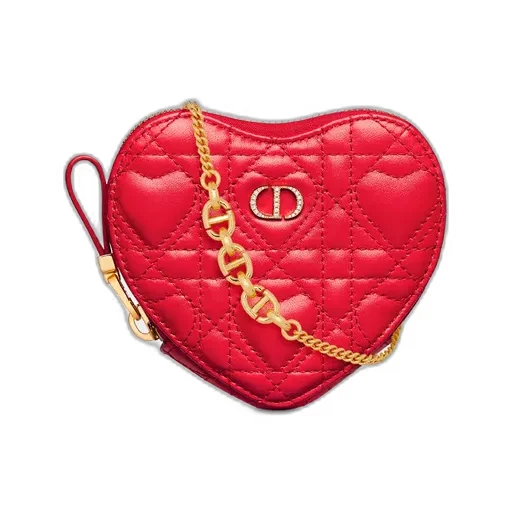 Dior Caro Heart Pouch With Chain