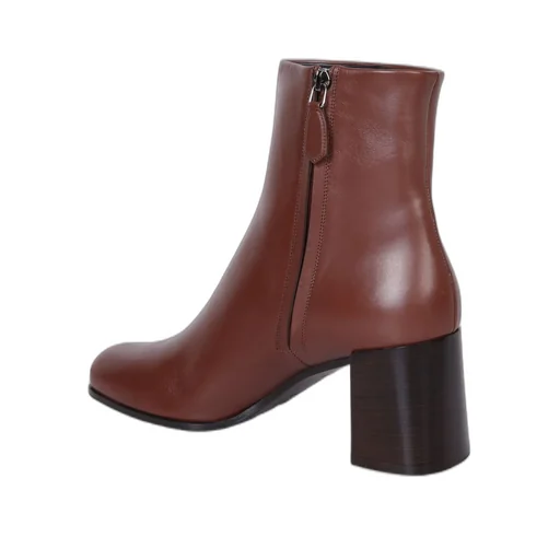 Prada High Block Heel Logo Plaque Ankle Boots