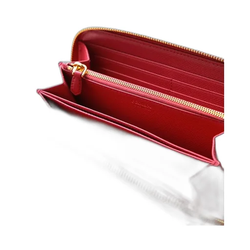 Prada Continental Logo Zip Around Wallet