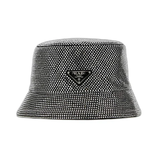 Prada Embellished Logo Plaque Bucket Hat