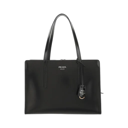 Prada Logo Printed Zipped Tote Bag