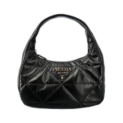 Prada Logo Plaque Padded Shoulder Bag