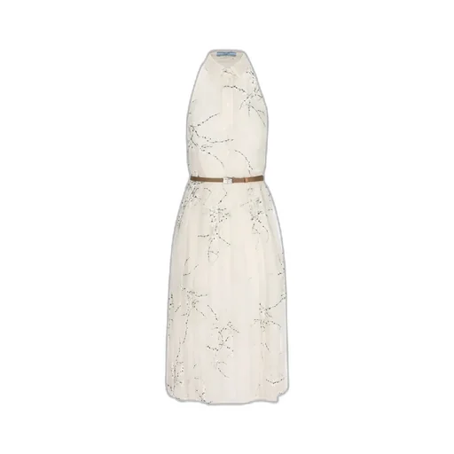 Prada Sleeveless Belted Midi Shirt Dress