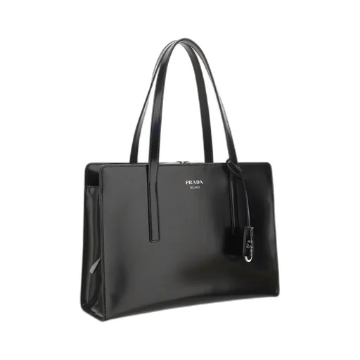 Prada Logo Printed Zipped Tote Bag