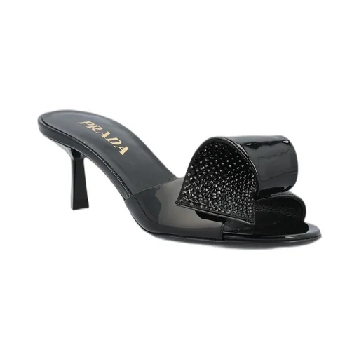 Prada Embellished Slip-On Sandals