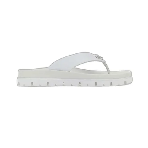 Prada Triangle-Logo Round-Toe Flip Flops