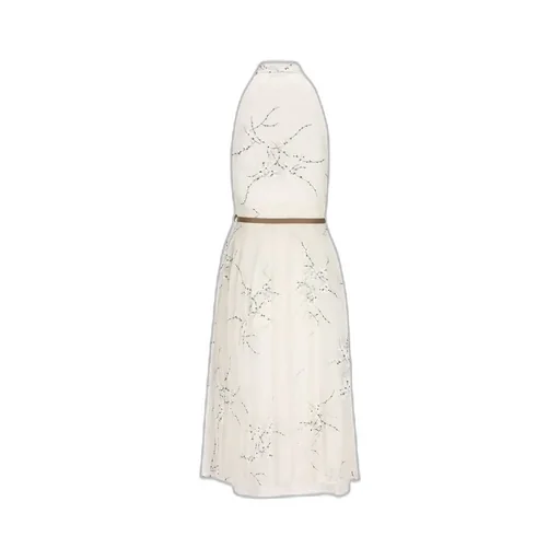 Prada Sleeveless Belted Midi Shirt Dress