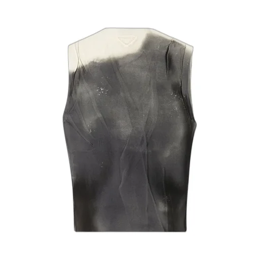 Prada Tie-Dyed V-Neck Sleeveless Blouse