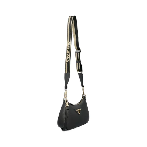 Prada Logo Plaque Zipped Shoulder Bag