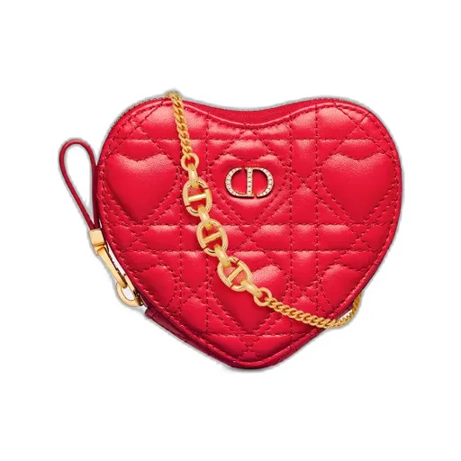 Dior Caro Heart Pouch With Chain