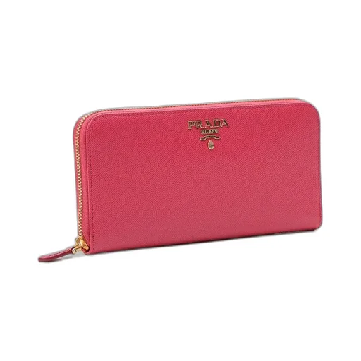 Prada Continental Logo Zip Around Wallet