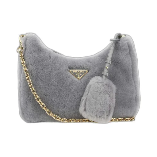Prada Logo Plaque Zipped Shoulder Bag