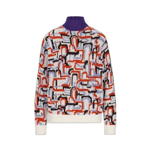 Prada Abstract Pattern High-Neck Sweater