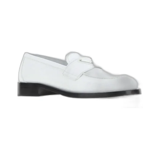 Prada Logo Plaque Brushed Loafers