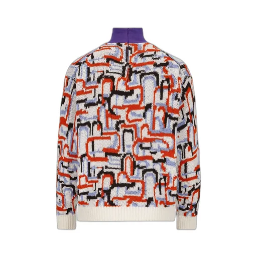 Prada Abstract Pattern High-Neck Sweater