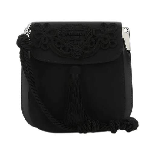 Prada Logo Embroidered Shoulder Bag