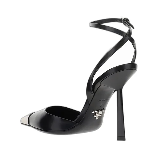 Prada Logo Plaque Pointed Toe Pumps