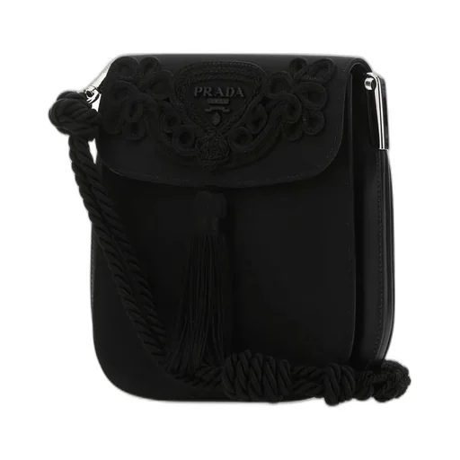 Prada Logo Embroidered Shoulder Bag
