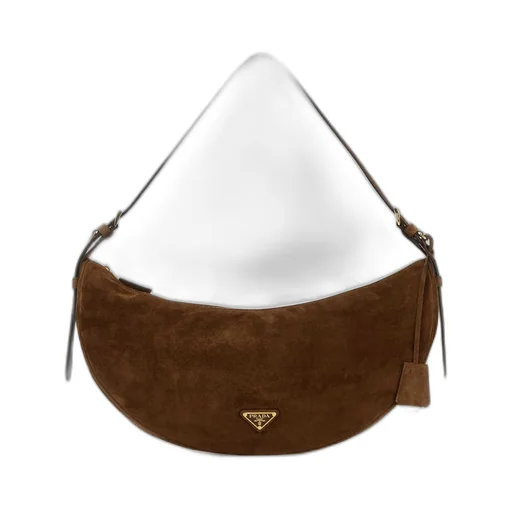 Prada Triangle-Logo Demi-Lune Shoulder Bag