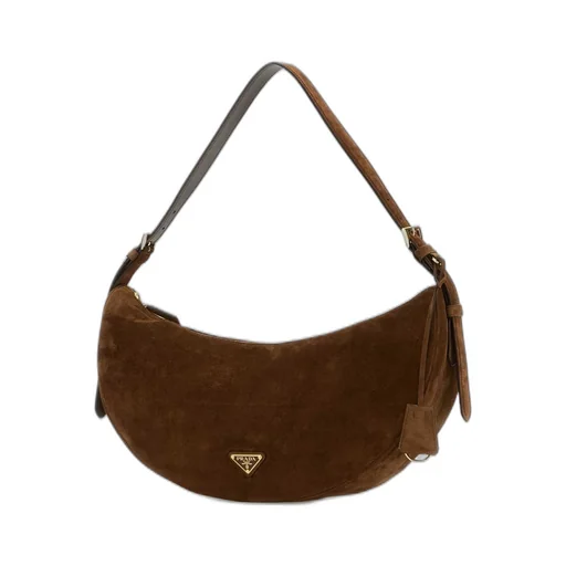 Prada Triangle-Logo Demi-Lune Shoulder Bag