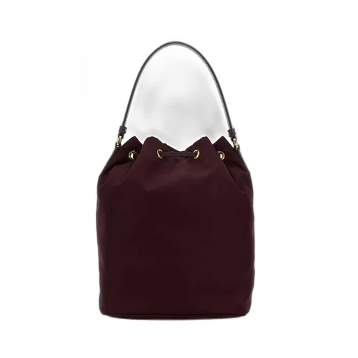 Prada Re-Nylon Triangle-Logo Drawstring Bucket Bag