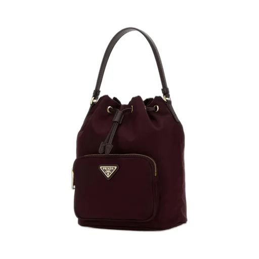 Prada Re-Nylon Triangle-Logo Drawstring Bucket Bag