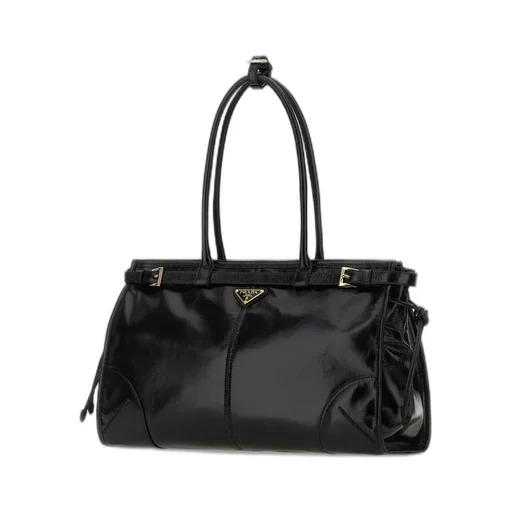 Prada Triangle-Logo Drawstring Shoulder Bag
