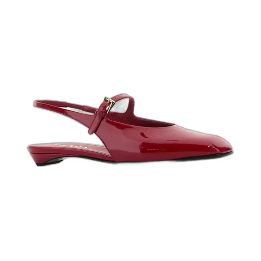 Prada Square-Toe Slingback Ballerina Shoes
