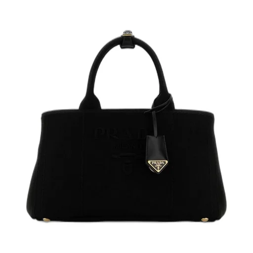 Prada Logo-Embroidered Large Handbag