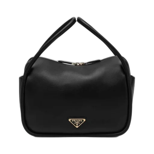 Prada Logo-Plaque Zipped Tote Bag