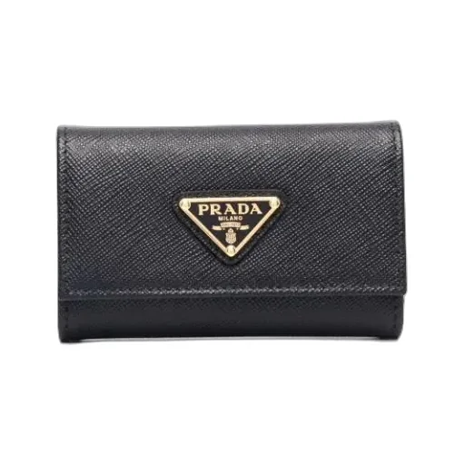 Prada Logo Plaque Tri-Fold Key Case