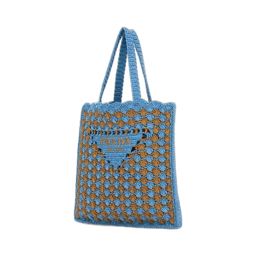 Prada Two-Toned Crochet Shopping Bag