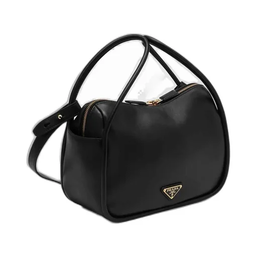 Prada Logo-Plaque Zipped Tote Bag
